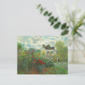 Monet Kunstenaarstuin in Argenteuil Schilderij Briefkaart (Staand voorkant)
