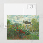 Monet Kunstenaarstuin in Argenteuil Schilderij Briefkaart (Voorkant / Achterkant)