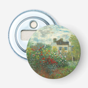 Monet Kunstenaarstuin in Argenteuil Schilderij Button Flesopener