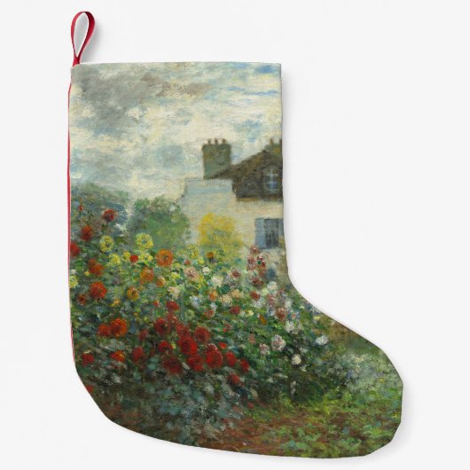 Monet Kunstenaarstuin in Argenteuil Schilderij Kleine Kerstsok (Voorkant)