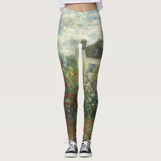 Monet Kunstenaarstuin in Argenteuil Schilderij Leggings (Voorkant)