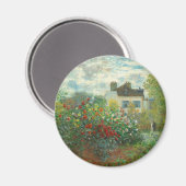 Monet Kunstenaarstuin in Argenteuil Schilderij Magneet (Voorkant / Achterkant)