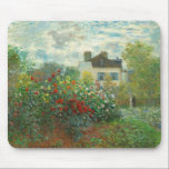 Monet Kunstenaarstuin in Argenteuil Schilderij Muismat<br><div class="desc">Claude Monet - De tuin van de kunstenaar in Argenteuil (Een hoek van de tuin met Dahlias) door Claude Monet,  1873 in de National Gallery of Art. Een prachtig buitenscène door de vader van het Impressionisme.</div>