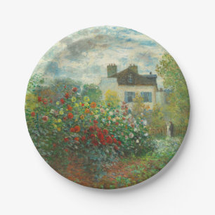 Monet Kunstenaarstuin in Argenteuil Schilderij Papieren Bordje