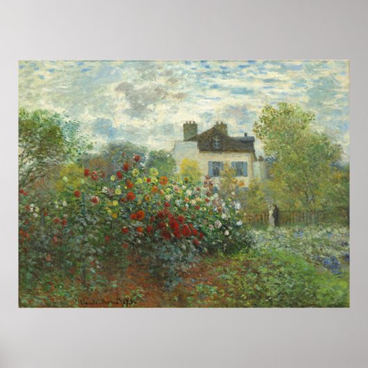 Monet Kunstenaarstuin in Argenteuil Schilderij Poster (Voorkant)