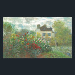 Monet Kunstenaarstuin in Argenteuil Schilderij Rechthoekige Sticker<br><div class="desc">Claude Monet - De tuin van de kunstenaar in Argenteuil (Een hoek van de tuin met Dahlias) door Claude Monet,  1873 in de National Gallery of Art. Een prachtig buitenscène door de vader van het Impressionisme.</div>