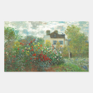 Monet Kunstenaarstuin in Argenteuil Schilderij Rechthoekige Sticker