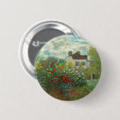 Monet Kunstenaarstuin in Argenteuil Schilderij Ronde Button 5,7 Cm (Voorkant /achterkant)