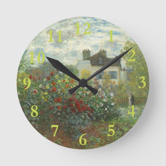 Monet Kunstenaarstuin in Argenteuil Schilderij Ronde Klok (Voorkant)