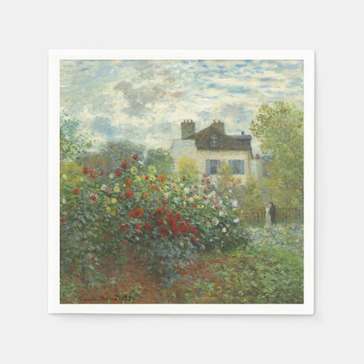 Monet Kunstenaarstuin in Argenteuil Schilderij Servet (Voorkant)