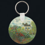 Monet Kunstenaarstuin in Argenteuil Schilderij Sleutelhanger<br><div class="desc">Claude Monet - De tuin van de kunstenaar in Argenteuil (Een hoek van de tuin met Dahlias) door Claude Monet,  1873 in de National Gallery of Art. Een prachtig buitenbeeld door de vader van het Impressionisme.</div>