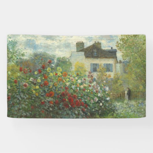 Monet Kunstenaarstuin in Argenteuil Schilderij Spandoek (Horizontaal)