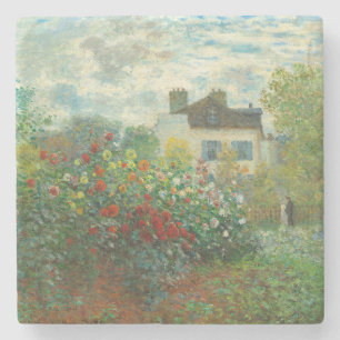 Monet Kunstenaarstuin in Argenteuil Schilderij Stenen Onderzetter