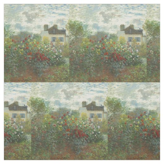 Monet Kunstenaarstuin in Argenteuil Schilderij Stof (Swatch)