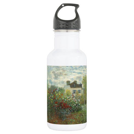 Monet Kunstenaarstuin in Argenteuil Schilderij Waterfles (Voorkant)