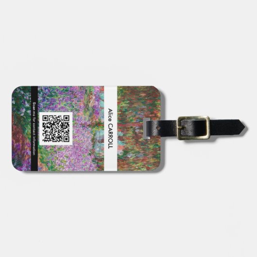 Monet - Kunstentuin in Giverny - QR-code Bagagelabel (Voorkant horizontaal)