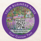 Monet - Kunstentuin in Giverny - QR-code Ronde Kartonnen Onderzetter (Voorkant)