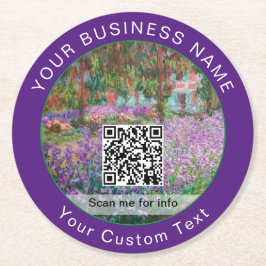 Monet - Kunstentuin in Giverny - QR-code Ronde Kartonnen Onderzetter