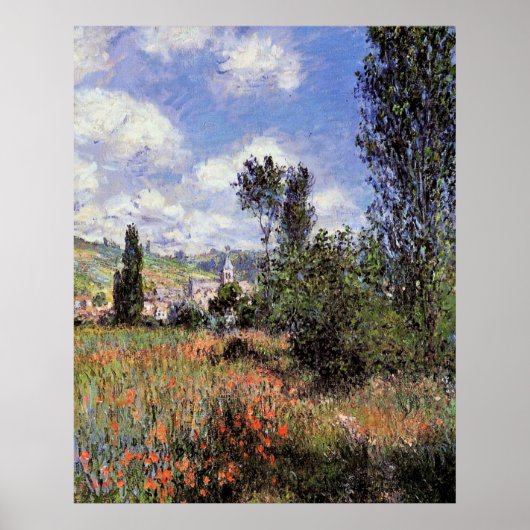 Monet - Laan in de klaprozen Poster (Voorkant)