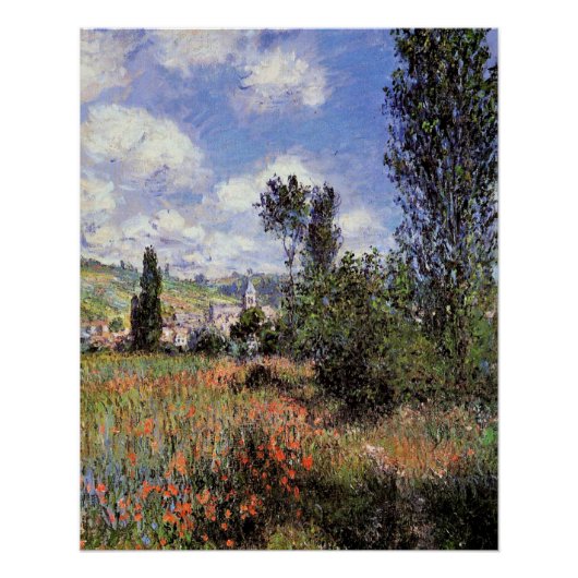 Monet - Laan in het klaprozenveld, Perfect Poster (Voorkant)