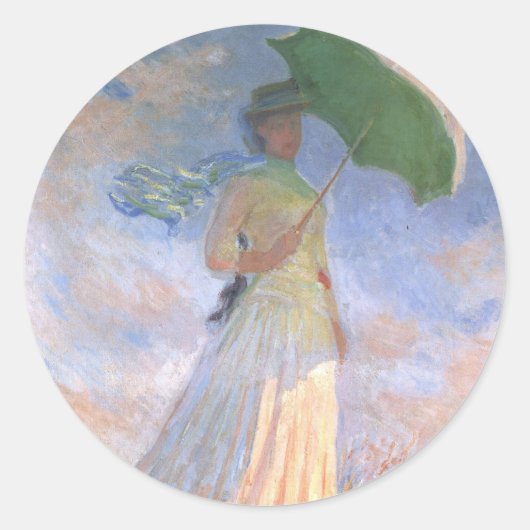Monet Lady met paraplu Stickers (Voorkant)