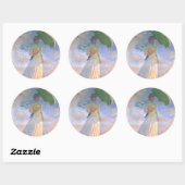 Monet Lady met paraplu Stickers (Vel)