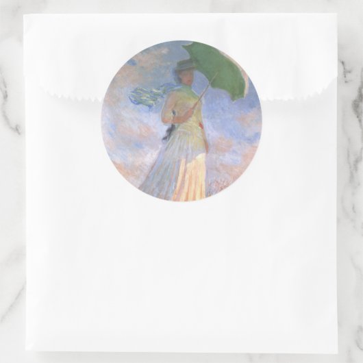 Monet Lady met paraplu Stickers (Tas)