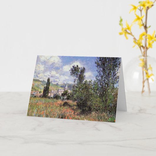 Monet - Lane in de papavervelden Kaart (Gele Bloem)