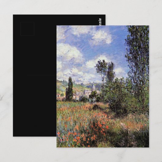 Monet - Lane in het papaverveld, Briefkaart (Voorkant / Achterkant)