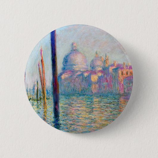 Monet Le Grand Canal Impressionist People Famous Ronde Button 5,7 Cm (Voorkant)