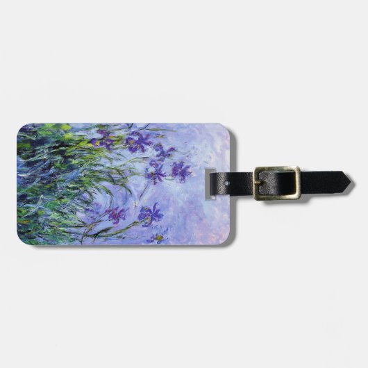 Monet Lila Irises Bagagelabel (Voorkant horizontaal)