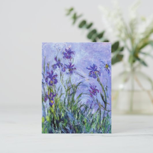 Monet Lila Irises Briefkaart (Staand voorkant)