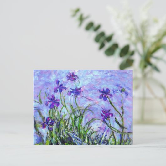 Monet Lila Irises Briefkaart (Staand voorkant)