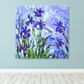Monet - Lila Irises Canvas Afdruk (Insitu (Houten vloer))