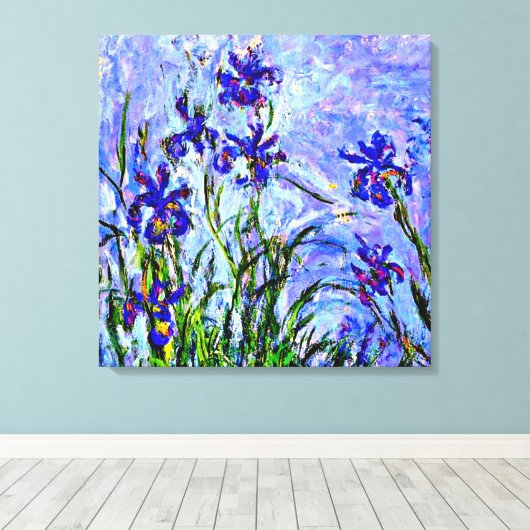 Monet - Lila Irises Canvas Afdruk (Insitu (Houten vloer))