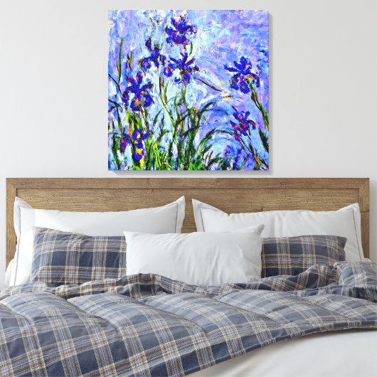 Monet - Lila Irises Canvas Afdruk (Insitu (Slaapkamer))