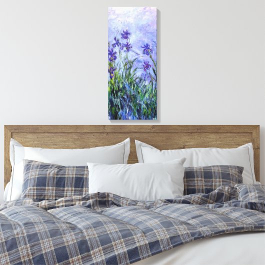Monet Lila Irises Canvas Afdruk (Insitu (Slaapkamer))