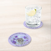 Monet - Lila Irises / Iris Mauves - QR-code Ronde Kartonnen Onderzetter (Insitu)