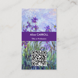 Monet - Lila Irises / Iris Mauves - QR-code Visitekaartje