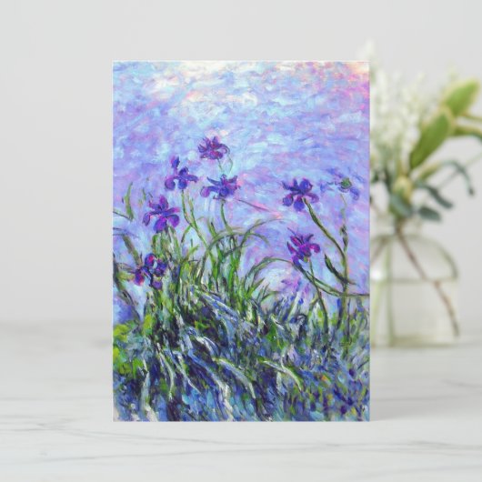 Monet Lila Irises Kaart (Staand voorkant)