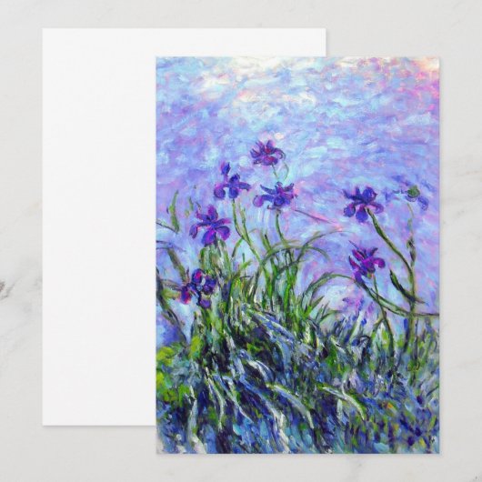 Monet Lila Irises Kaart (Voorkant / Achterkant)