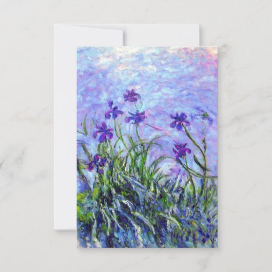 Monet Lila Irises Kaart (Voorkant)