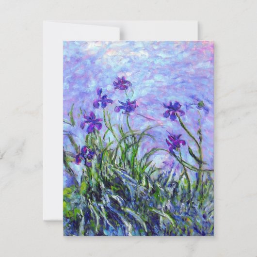 Monet Lila Irises Kaart (Voorkant)