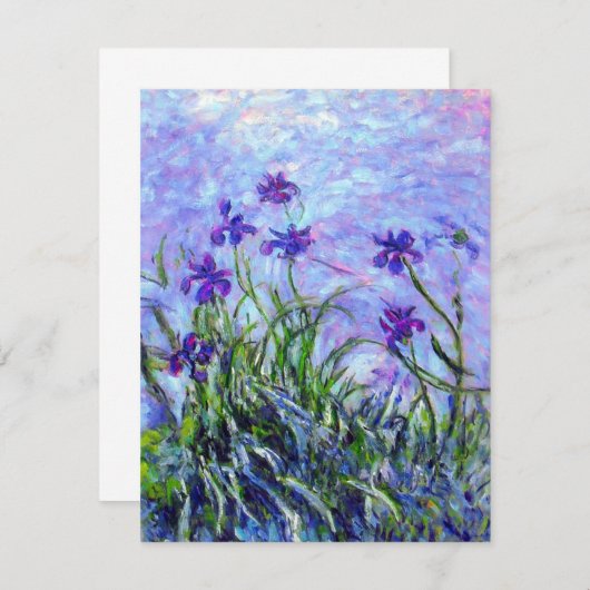 Monet Lila Irises Kaart (Voorkant / Achterkant)