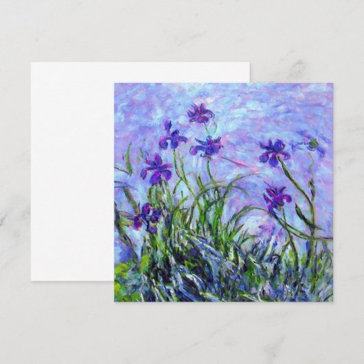 Monet Lila Irises Kaart (Voorkant / Achterkant)