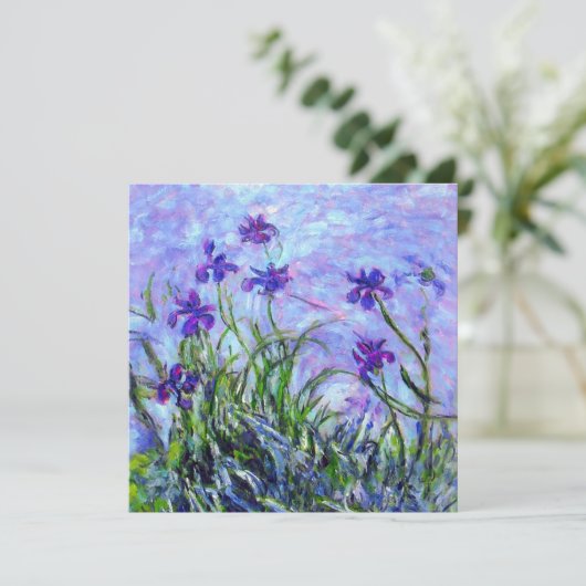 Monet Lila Irises Kaart (Staand voorkant)