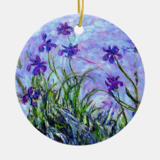 Monet Lila Irises Keramisch Ornament (Voorkant)