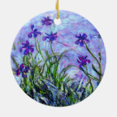 Monet Lila Irises Keramisch Ornament (Achterkant)