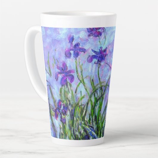 Monet Lila Irises Latte Mok (Linkerhoek)