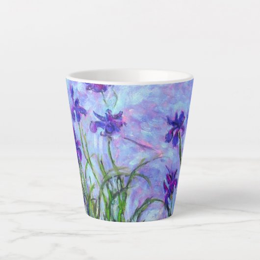 Monet Lila Irises Latte Mok (Voorkant)